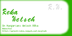 reka welsch business card